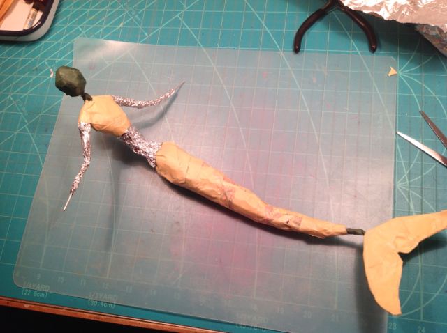 I know she doesn't look like much yet, but this is the inner soul of a mermaid maquette!